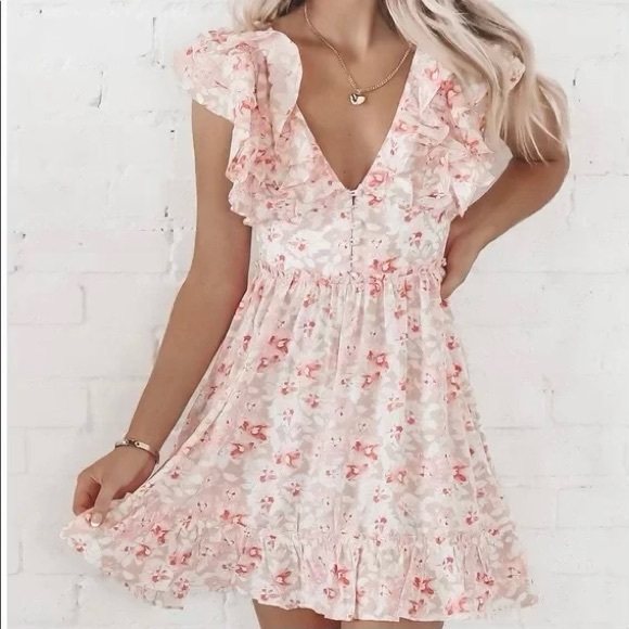 🌸 Storia, Prosecco Rosé Ruffled Mini Dress - Picture 9 of 16